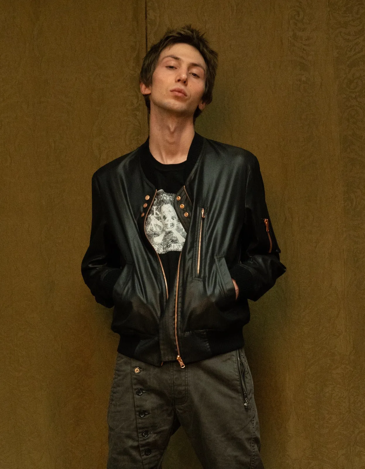 Sebring Bomber Jacket - Chintz Woven Twill in Black