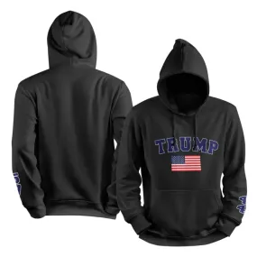 Unique Gift,Personalized Trump 2024 Hoodies, Custom Flag Solid Color Hoodies, Comfortable Unisex Hoodies
